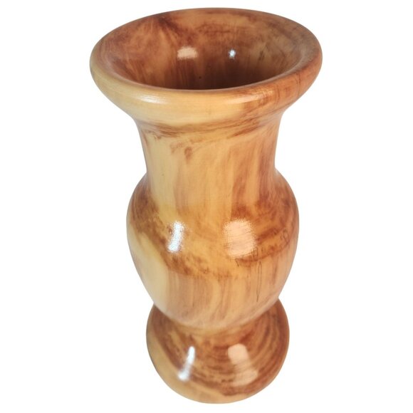 R.D. Brady Signed Burled Wooden Vase 9-1/2" H x 4-1/2" W (at base) - Picture 5 of 8